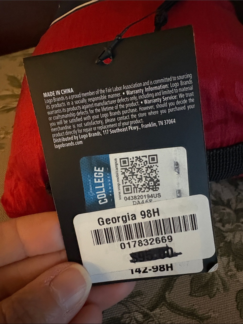 NWT Logo Athletic Red Packable Hammock in a bag with Black Straps and White Logo - Picture 2 of 3